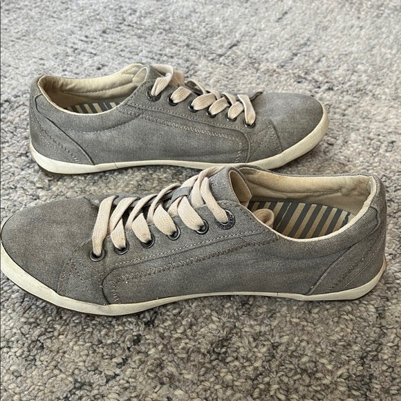 TAOS Star Gray Wash Canvas Lace Up Sneakers Casual Shoes Low Top Women’s 8.5 - Picture 8 of 10